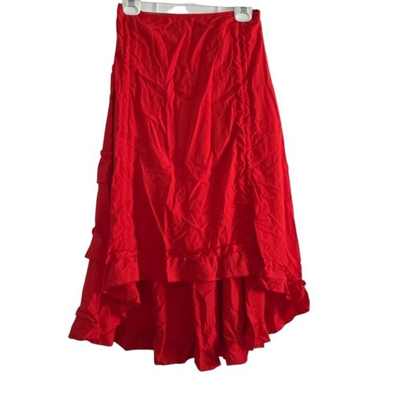Women's Size Small Red Ruffled Hi-Lo Pettiskirt - Picture 1 of 4